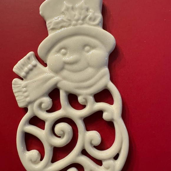 Lenox Pierced Snowman Charm Ornament Exclusively for Macys Christmas NWT - Picture 2 of 7